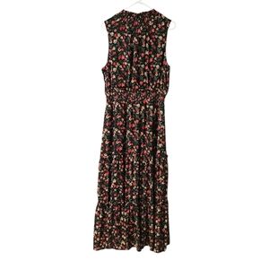 Draper James RSVP Clip Dot Tiered Maxi Dress Women's XL Sleeveless Floral Lined